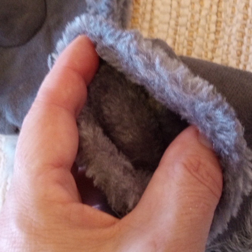 Gloves with vegan fur trim cutout bling gloves - Picture 5 of 6